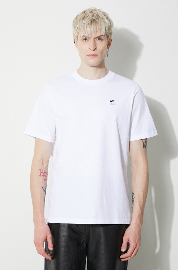 Wood Wood cotton t-shirt Bobby Double Logo cotton white 12345701.2512