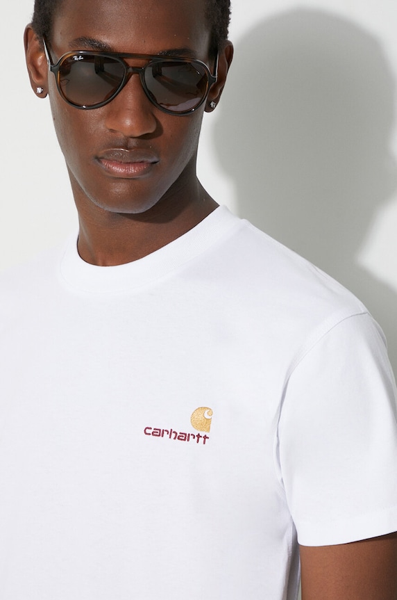 Бавовняна футболка Carhartt WIP S/S American Script T-Shirt I029956.02XX білий