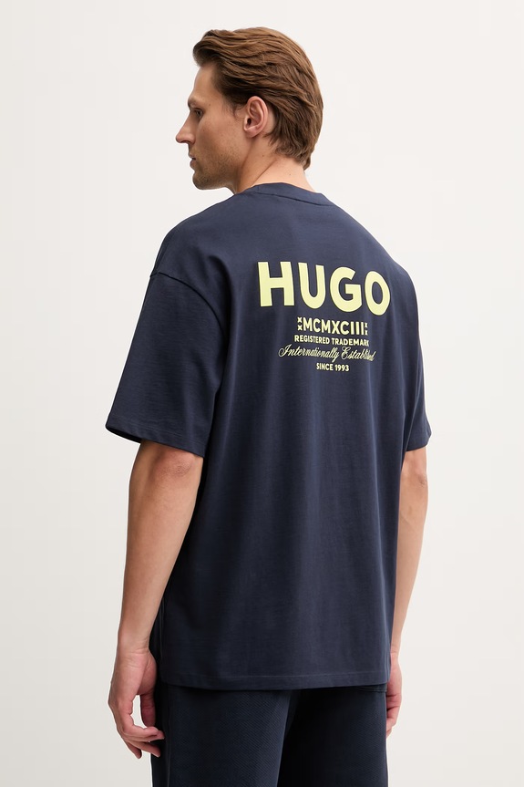 HUGO Blue tricou bărbați de bumbac Nalono bleumarin 50509776