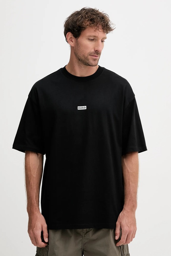 HUGO Blue tricou bărbătesc din bumbac Nalono 50509776 negru AA00