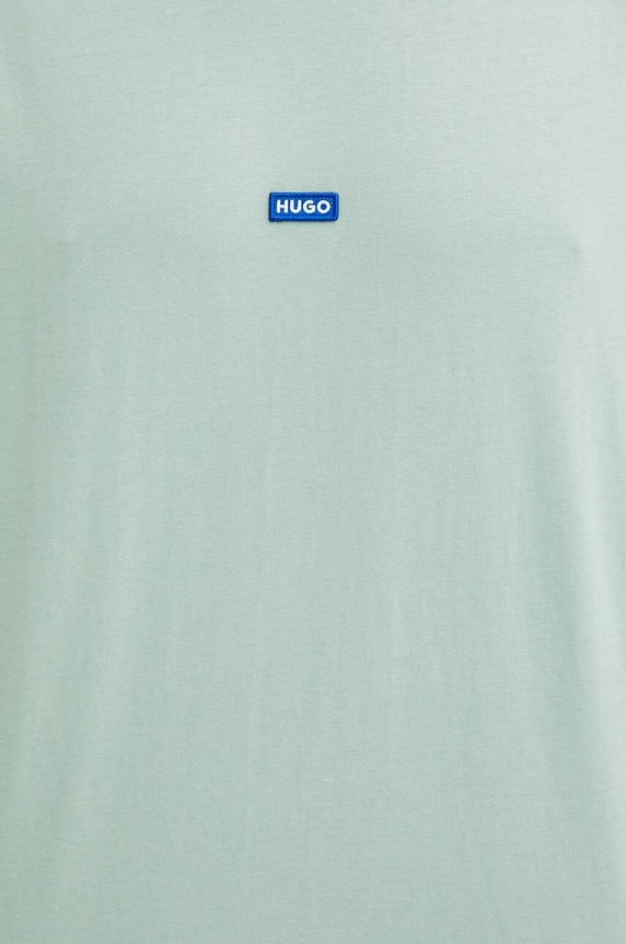 HUGO Blue T-shirt męski bawełniany Nieros 50509991 turkusowy
