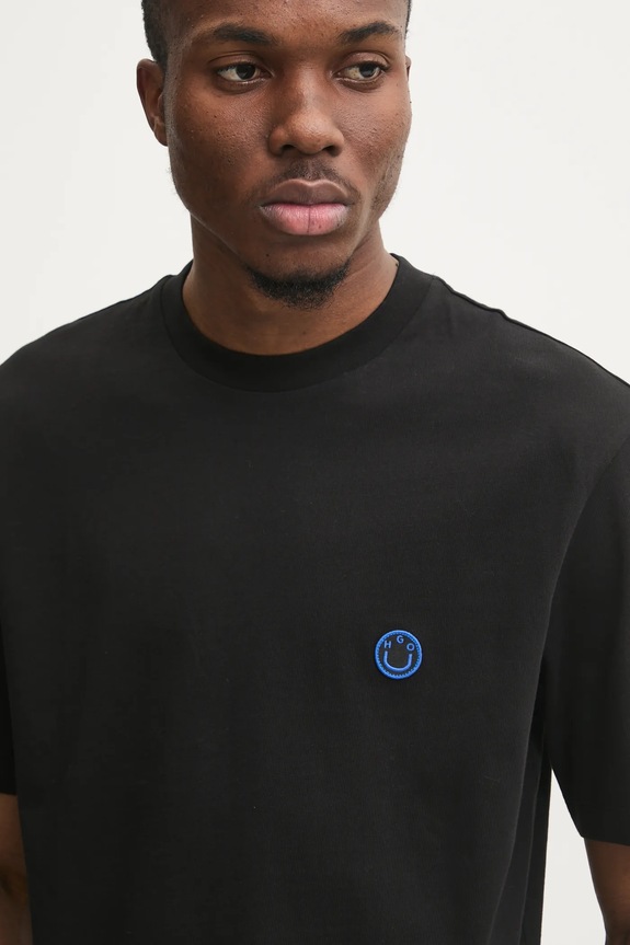 HUGO Blue t-shirt bawełniany Niley czarny 50519984