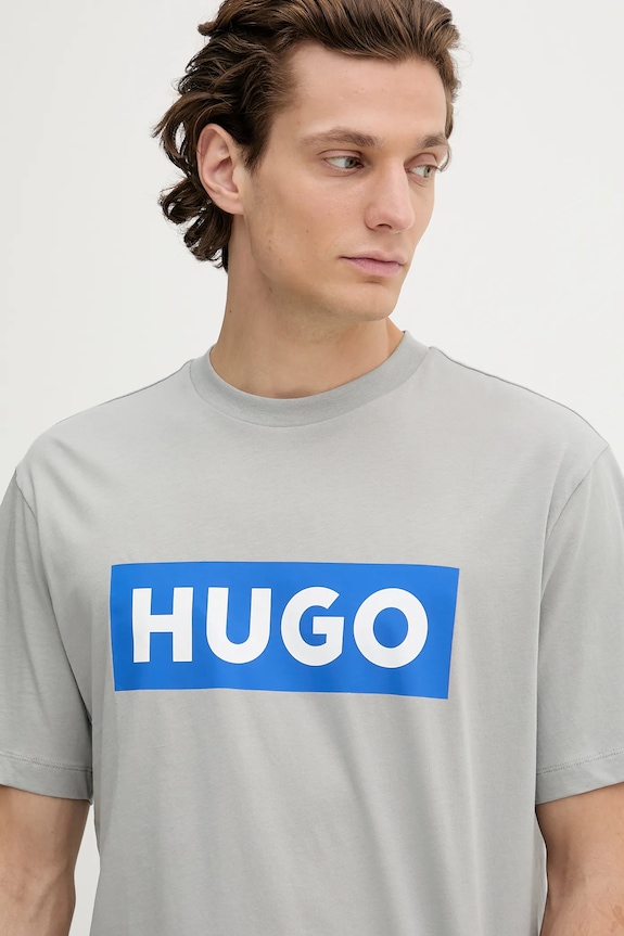 HUGO Blue tricou din bumbac Nico gri 50522376