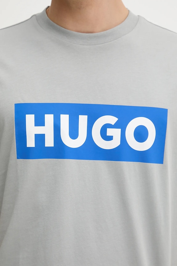 HUGO Blue tricou din bumbac Nico 50522376 gri