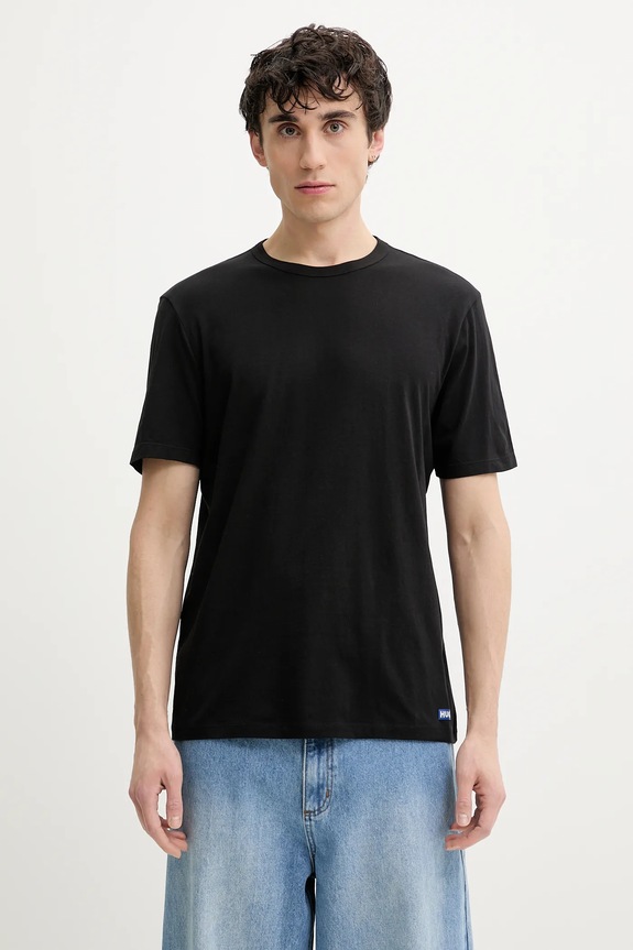 Hugo Blue tricou din bumbac 3-pack uni negru 50522382