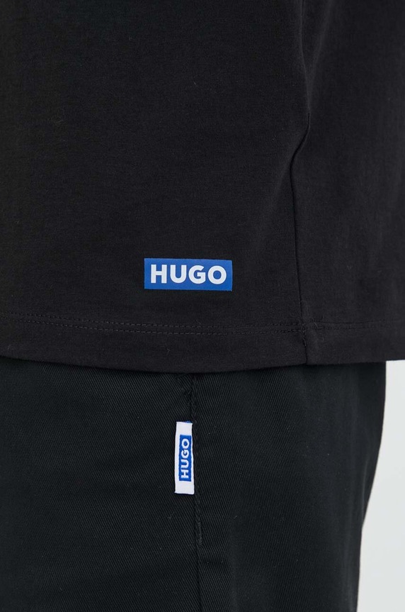 Bavlnené tričko Hugo Blue 3-pak čierna 50522382