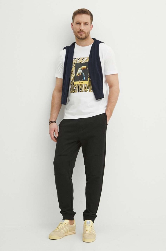 BOSS Orange t-shirt bawełniany 50516012 biały SS24
