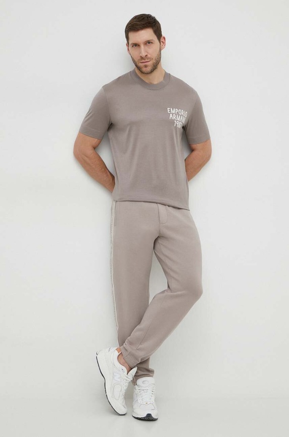 Emporio Armani t-shirt 3D1TA2.1JUVZ bézs SS24