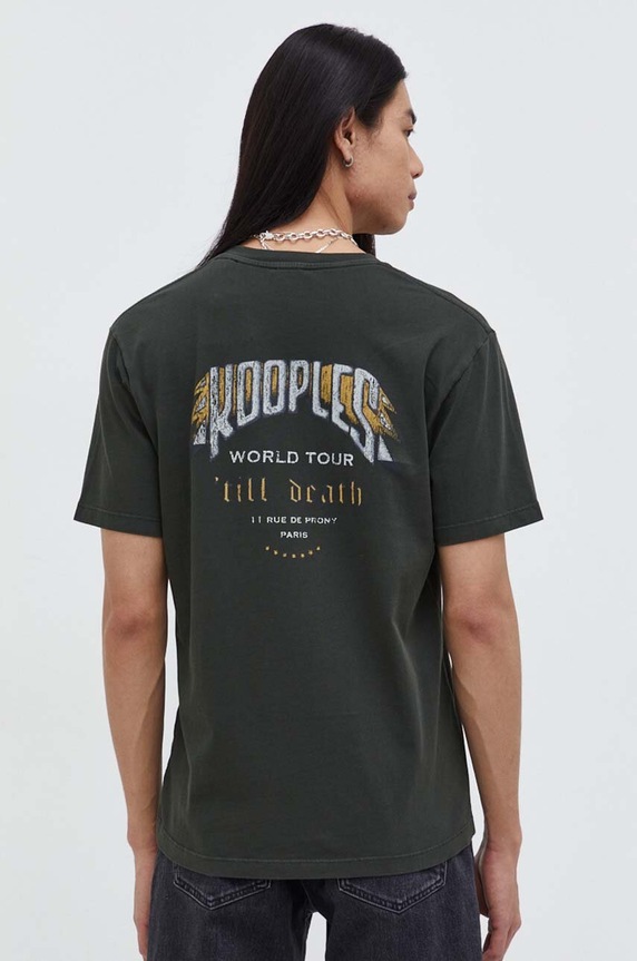 Odzież The Kooples t-shirt bawełniany HTSC28004K zielony