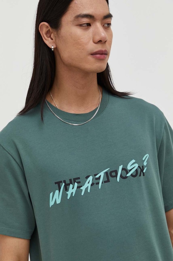The Kooples t-shirt bawełniany zielony HTSC28015K
