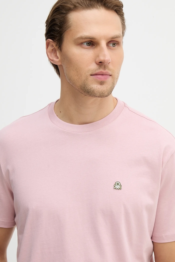 Bavlnené tričko United Colors of Benetton ružová 3MI5J1AF7