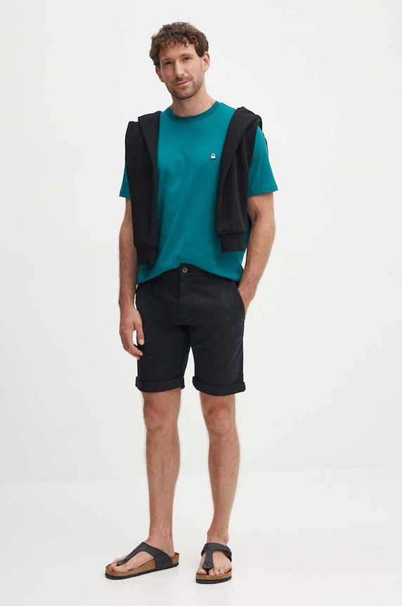 Bavlněné tričko United Colors of Benetton 3MI5J1AF7 zelená SS26