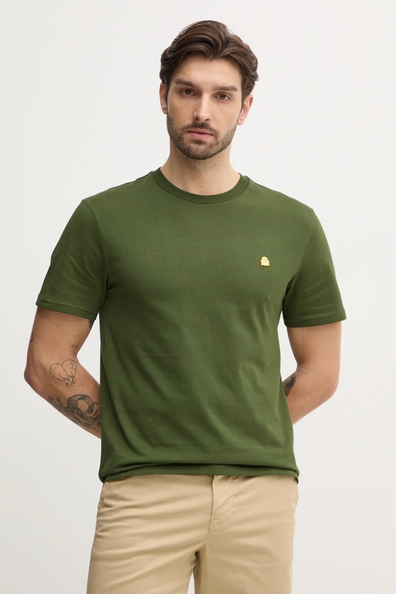 Bavlněné tričko United Colors of Benetton hladký zelená 3MI5J1AF7