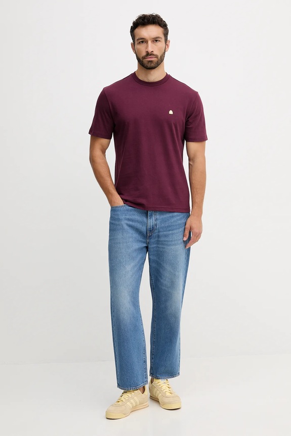 United Colors of Benetton tricou din bumbac 3MI5J1AF7 burgundia SS26