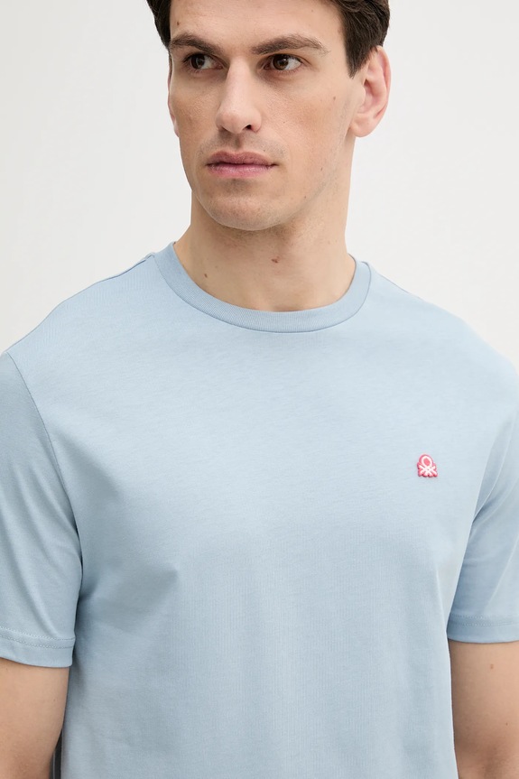 United Colors of Benetton tricou din bumbac albastru 3MI5J1AF7