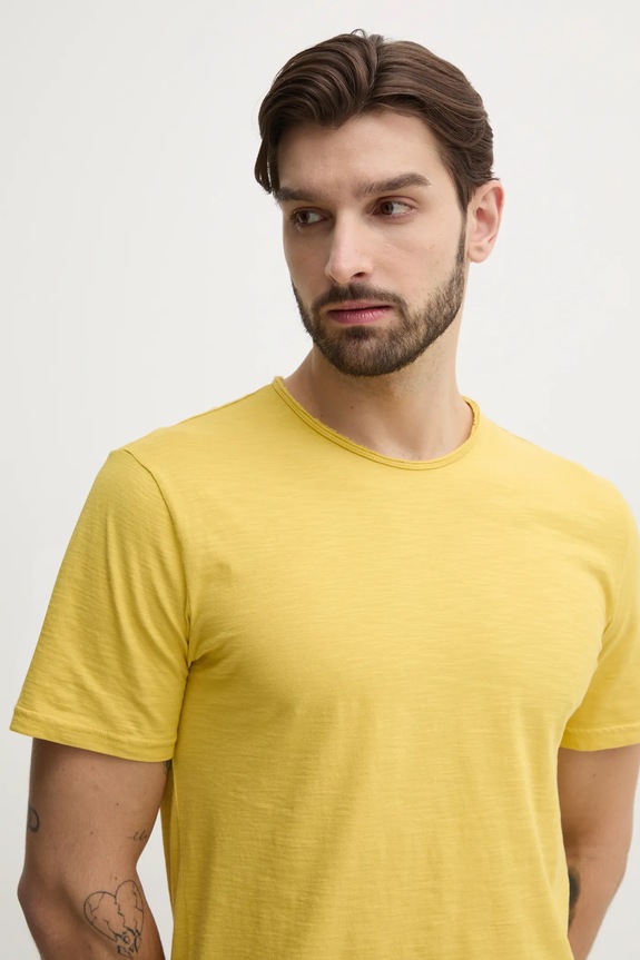 Bavlněné tričko United Colors of Benetton žlutá 3JE1J19A5