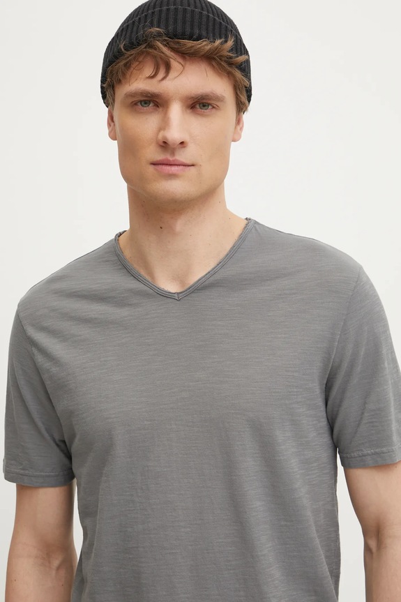 Bavlněné tričko United Colors of Benetton šedá 3JE1J4264