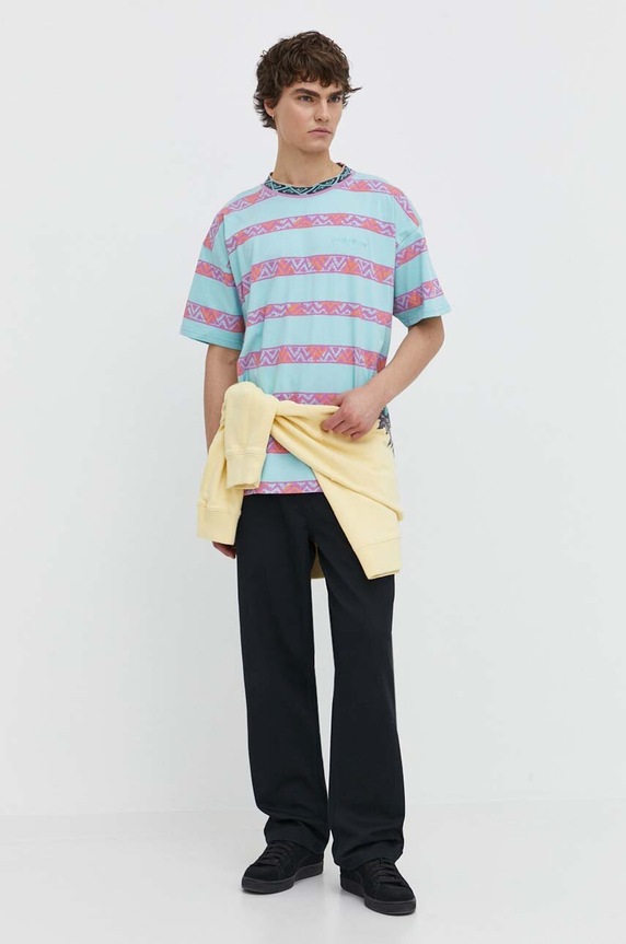 Quiksilver pamut póló EQYKT04340 türkiz SS24