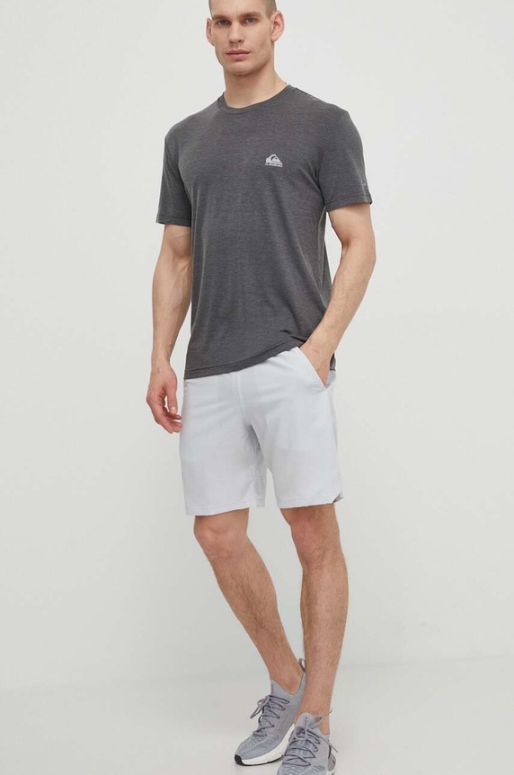 Běžecké tričko Quiksilver Coastal EQYKT04311 šedá SS24