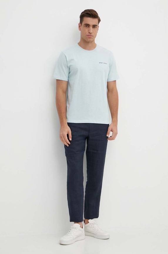 Pamučna majica Pepe Jeans CLAUS PM509368 plava SS24