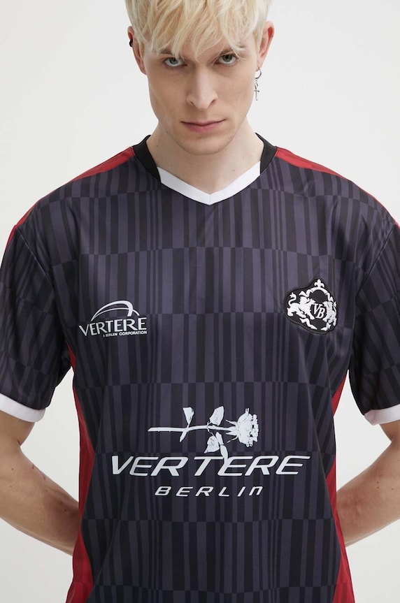 Majica kratkih rukava Vertere Berlin SOCCER crna VER.T242