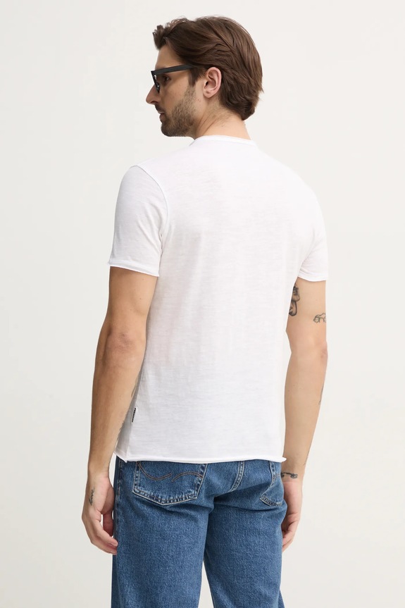 Ρούχα Βαμβακερό μπλουζάκι Sisley 3WF0S1009 λευκό