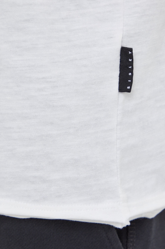 Sisley t-shirt bawełniany 3WF0S1009 beżowy