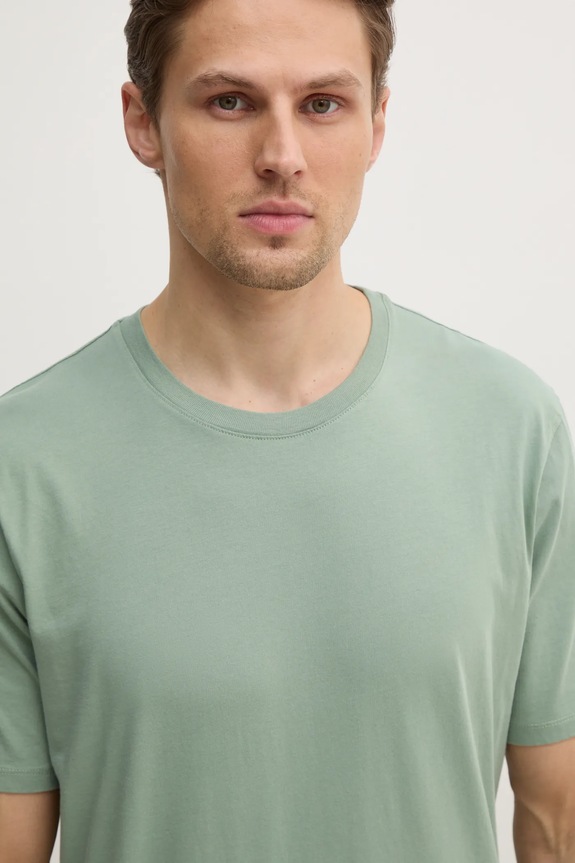 Sisley t-shirt bawełniany zielony 3I1XS101J