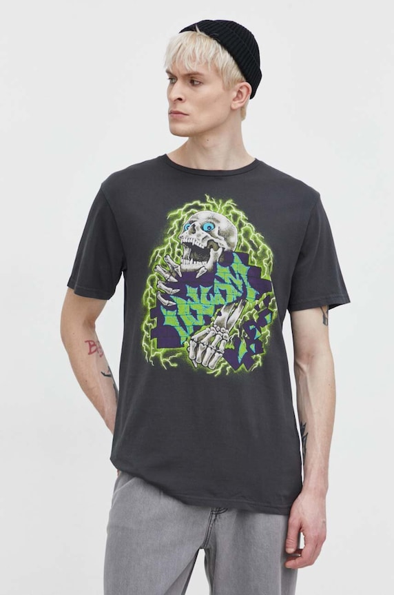 Volcom pamut póló pamut szürke A5212402