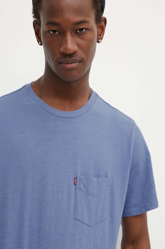 Levi's t-shirt męski bawełniany SS CLASSIC POCKET TEE 19342 fioletowy SS26
