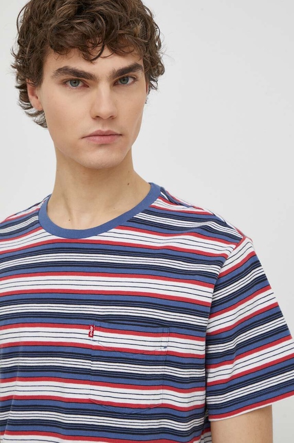 Levi's t-shirt męski bawełniany SS CLASSIC POCKET TEE niebieski 19342