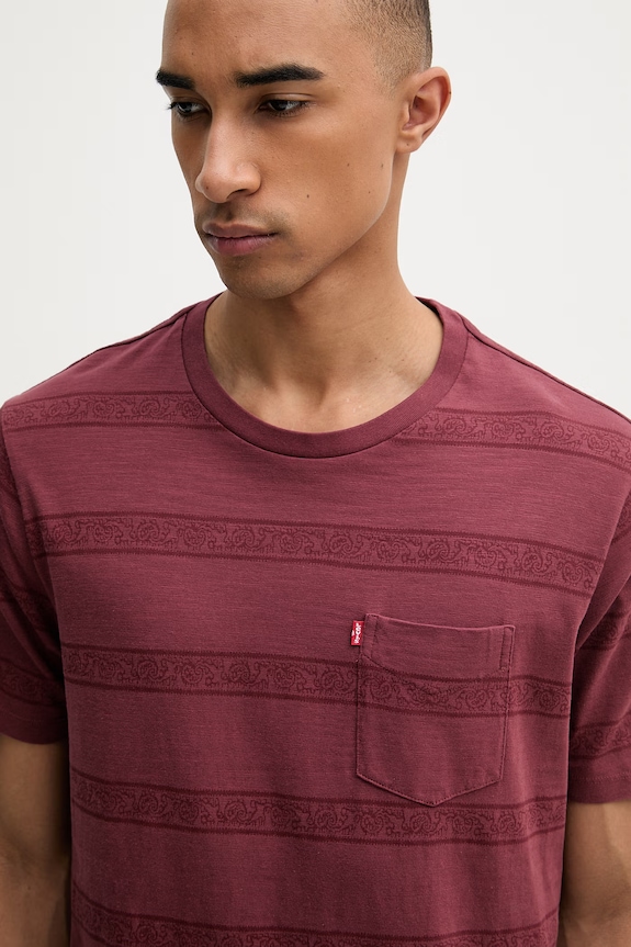 Levi's t-shirt da uomo in cotone SS CLASSIC POCKET TEE rosso 19342