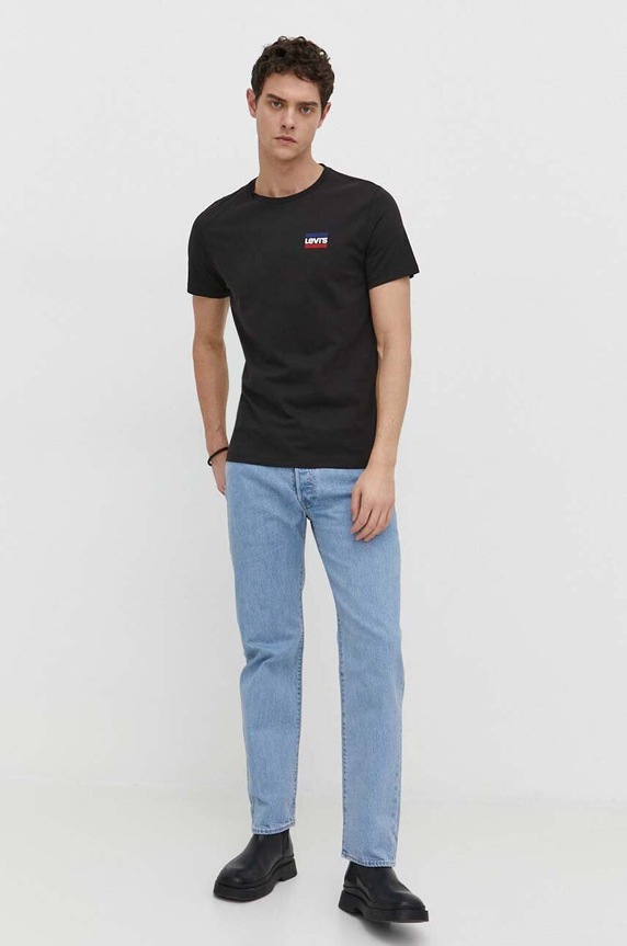 Oblečení Bavlněné tričko Levi's 2-pack 79681 černá