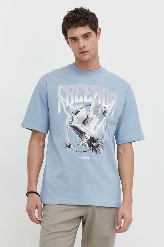 Sixth June pamut póló 25027 kék AW24