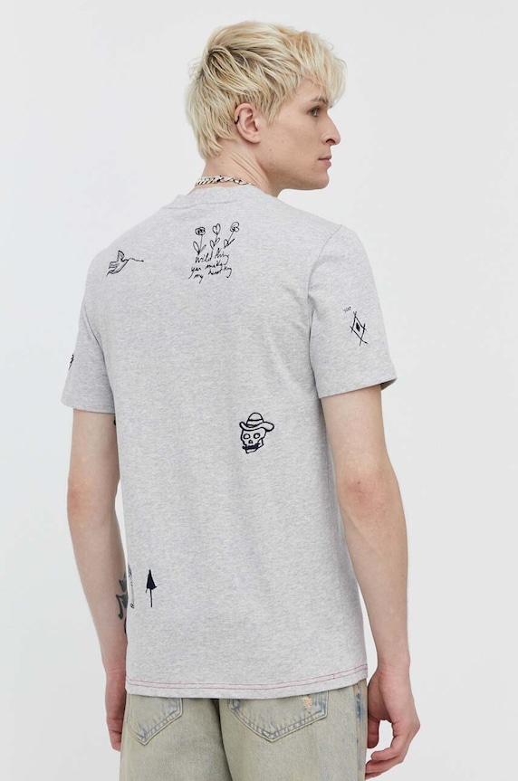 Îmbrăcăminte Desigual tricou din bumbac JAVIER 24SMTK43 gri
