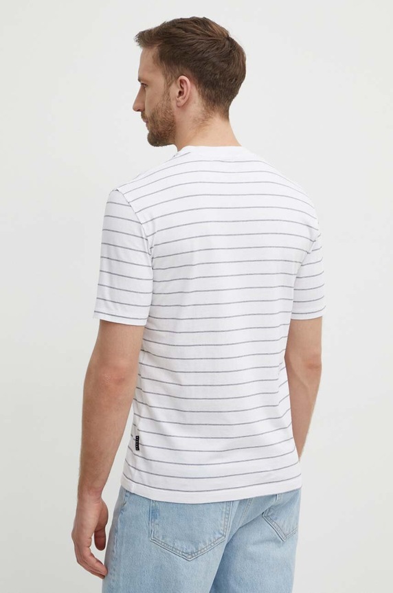 Sisley t-shirt bawełniany 3QPBS103C biały SS24