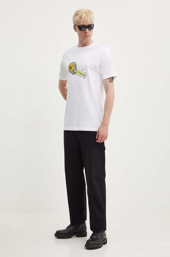 Βαμβακερό μπλουζάκι DC Size Matters ADYZT05338 λευκό SS24