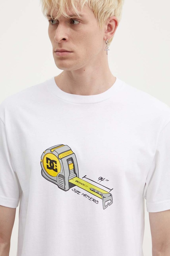Βαμβακερό μπλουζάκι DC Size Matters λευκό ADYZT05338