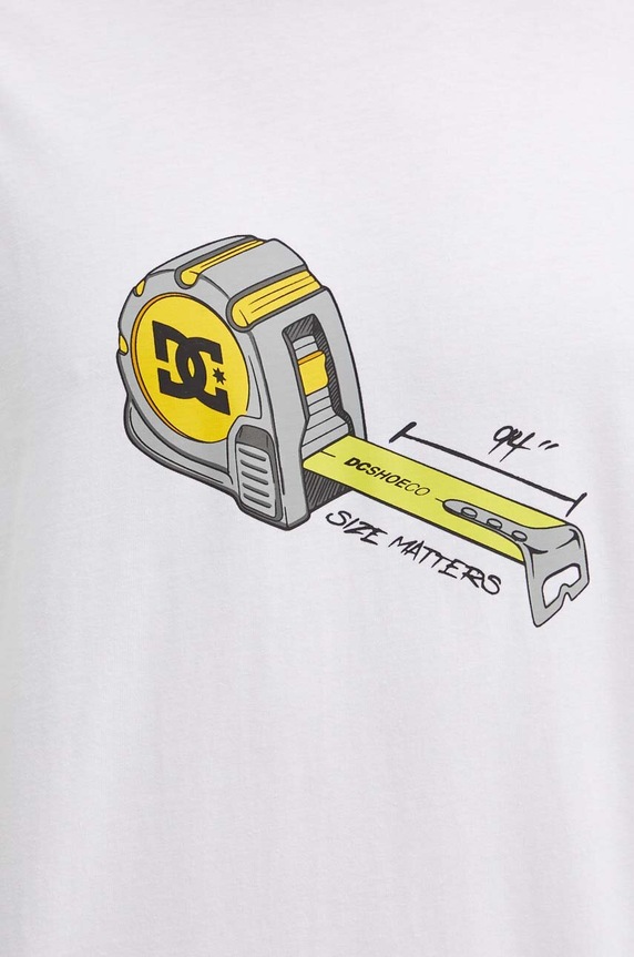 Βαμβακερό μπλουζάκι DC Size Matters ADYZT05338 λευκό