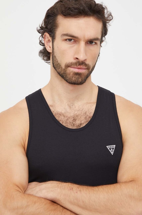 Guess tricou print negru U97M02.KCD31