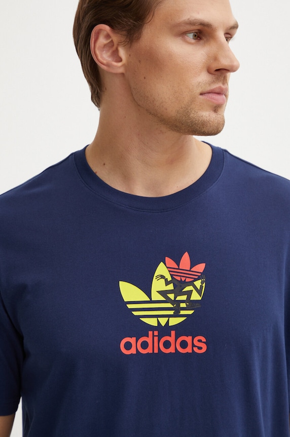 adidas Originals pamut póló Supply Short Sleeve Tee sötétkék IS0233