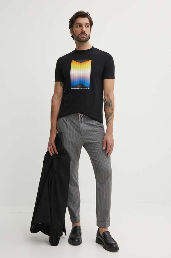 Tričko Karl Lagerfeld 542221.755036 čierna SS24