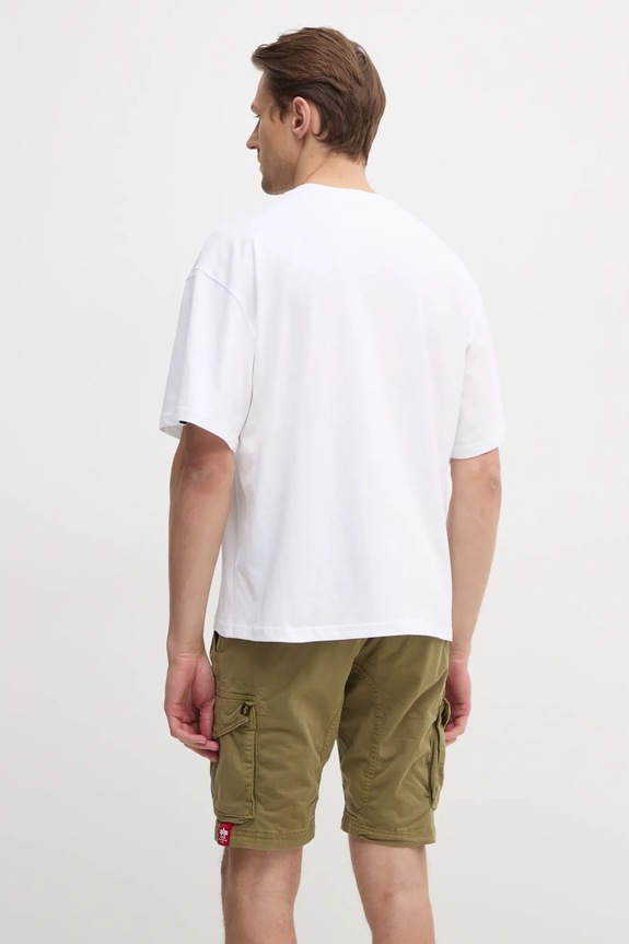 Odzież Alpha Industries t-shirt bawełniany College 146501 biały