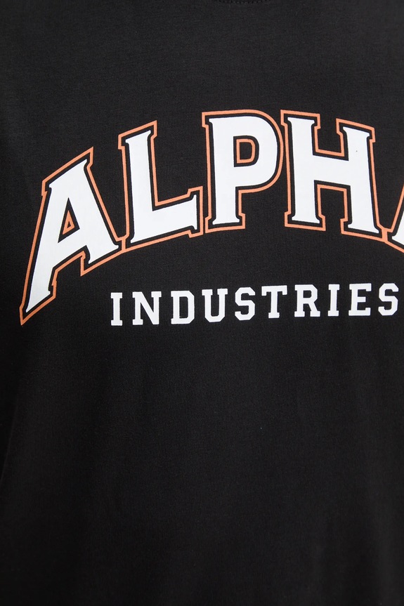 Alpha Industries pamut póló College 146501 fekete