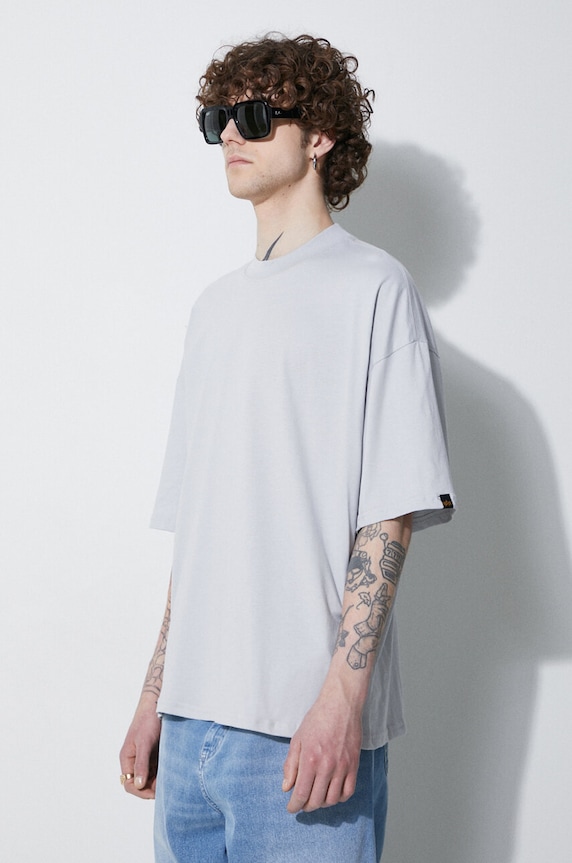 Хлопковая футболка Alpha Industries Logo BP серый 146507