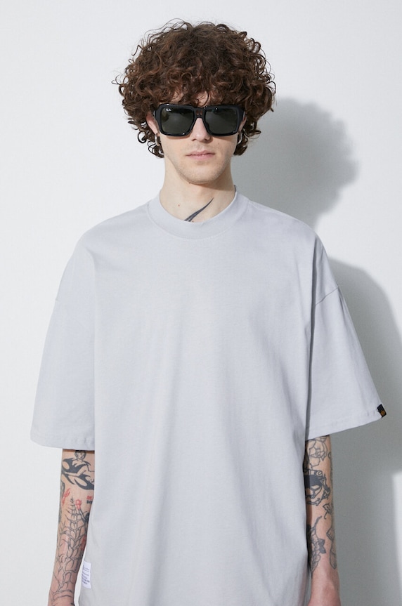 Хлопковая футболка Alpha Industries Logo BP 146507 серый