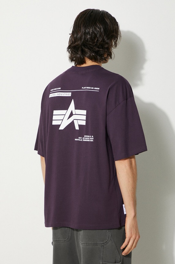 Clothing Alpha Industries cotton t-shirt Logo BP 146507 violet