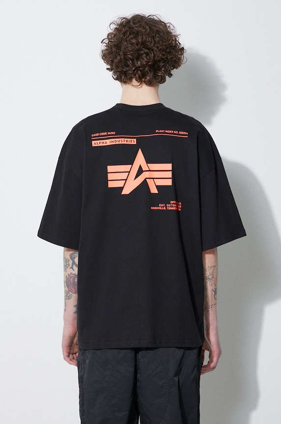 Clothing Alpha Industries cotton t-shirt Logo BP 146507 black
