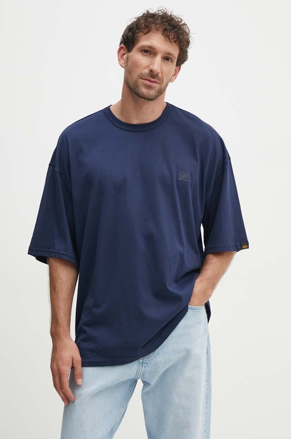 Alpha Industries t-shirt bawełniany Essentials RL 146504 granatowy AW24