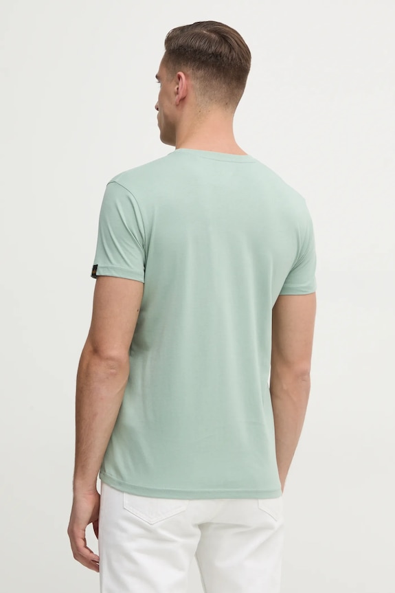 Alpha Industries tricou din bumbac Basic Rubber 100501RB verde SS25